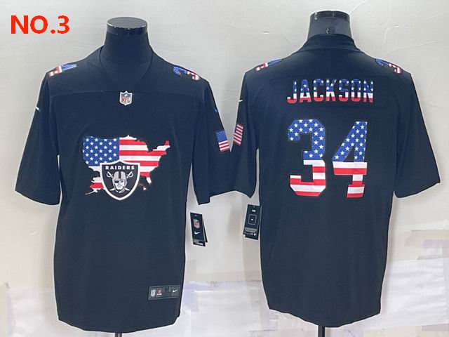 Men's Las Vegas Raiders 34 Bo Jackson Jersey NO.3;